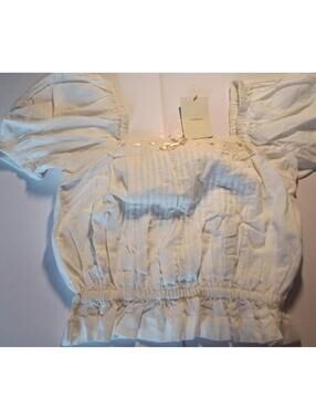 NWT Tularosa White Off-Shoulder Puff Sleeve Blouse XXS